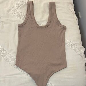 Abercrombie & Fitch Ribbed light brown/tan Bodysuit